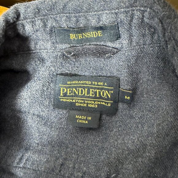 Pendleton Men's Burnside Shirt Button Up Long Sleeve Navy Flannel Size M - Picture 4 of 8